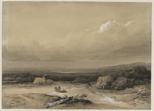 Paisaje de Willem Roelofs (I) (signed by artist)