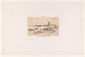 Vista del pueblo de West-Terschelling (título sobre objeto) de Willem Roelofs (I)