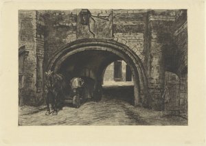 Vehículo con caballo debajo de una puerta vieja de Willem Steelink (II)