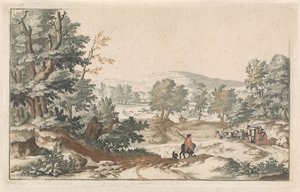 Paisaje boscoso con un camino