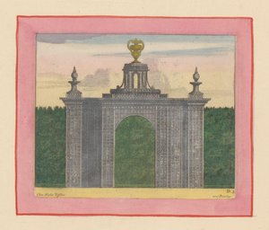 Gittertor mit Gartenvasen in den Gärten von Versailles de Willem Swidde