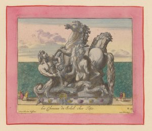 Statue der Sonnenpferde, betreut von zwei Tritonen de Willem Swidde