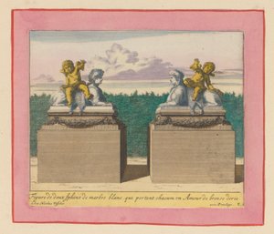 Zwei Sphinxen in den Gärten von Versailles de Willem Swidde
