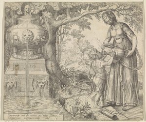 Agar le da de beber a Ismael Historia de Agar e Ismael (título de la serie)
