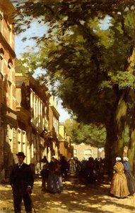 Mediodía en una calle concurrida de la ciudad de Willem Tholen