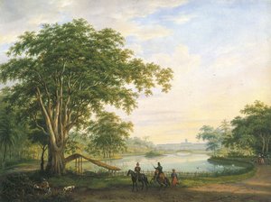 La fachada del jardín del antiguo palacio del Gobernador General en Buitenzorg de Willem Troost
