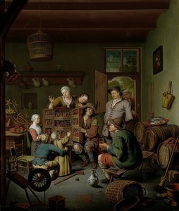 El gabinete de curiosidades (?t Fraay Curieus). 1718 de Willem Van Mieris