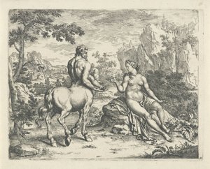 Ocyrhoe predice el destino de Quirón y Asclepio de Willem Van Mieris