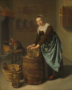 Mujer fregando un barco de Willem Van Odekercken