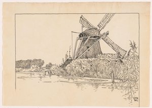 Molino en un paseo marítimo de Ludwig Willem Reymert Wenckebach
