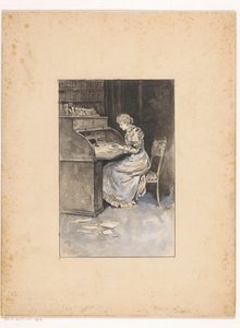 Mujer escritora de Ludwig Willem Reymert Wenckebach