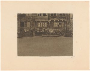 Fachadas traseras de Voorstraat 463, 461 y 459 en Dordrecht de Willem Witsen (signed by artist)