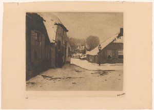 Casas cubiertas de nieve en Ede