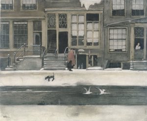 El Kromboomsloot en Ámsterdam de Willem Witsen (signed by artist)