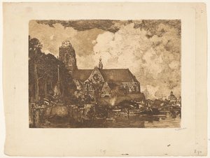 Vista de la Grote Kerk en Dordrecht de Willem Witsen (signed by artist)