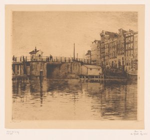 Vista del Kraansluis en Ámsterdam de Willem Witsen (signed by artist)