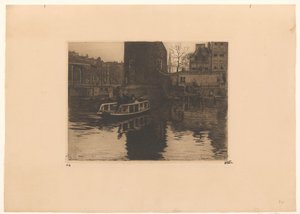 Vista del desembarco en la Montelbaanstoren de Ámsterdam de Willem Witsen (signed by artist)
