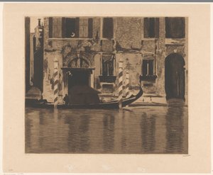 Góndola con construcción en el Gran Canal de Venecia de Willem Witsen (signed by artist)
