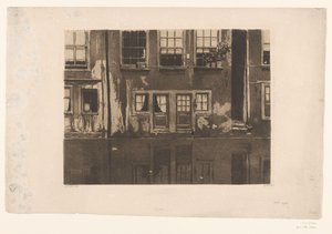 Casas en el Oudezijds Achterburgwal de Ámsterdam de Willem Witsen (signed by artist)