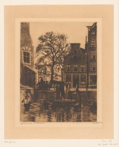 Revisión de la torre Montelbaan en Ámsterdam de Willem Witsen (signed by artist)