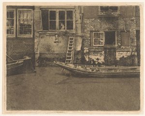 Fachadas traseras de Voorstraat 463, 465 y 467 en Dordrecht de Willem Arnoldus Witsen