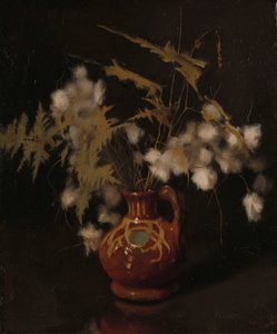 Flores esponjosas en una jarra