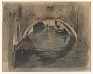 Vista bajo un puente arqueado en Venecia de Willem Arnoldus Witsen