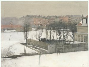 Vista del Oosterpark en la nieve