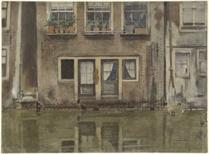 Casas en un canal de Ámsterdam de Willem Arnoldus Witsen