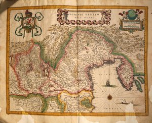 Mapa del territorio bajo dominio veneciano, de Regionum Italiae de Willem and Joan  Blaeu