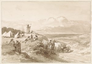 Vivac en un paisaje de colinas de Willem de Famars Testas