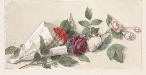 Ramo de rosas y pelargonium de Willem de Famars Testas