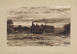 Paisaje con tren de Willem de Famars Testas