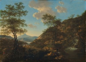 Paisaje italiano con dibujante de Willem de Heusch