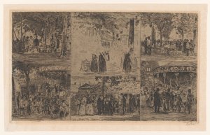 Seis bocetos de un día de mercado y feria de pueblo de Willem de Zwart (signed by artist)