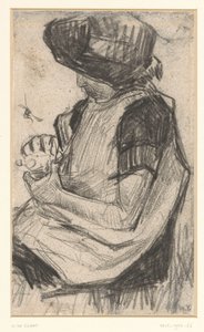 Chica sentada, mirando a la izquierda