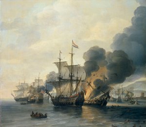 La batalla de Leghorn, 4 de marzo de 1653, mediados del siglo XVII (óleo sobre lienzo)