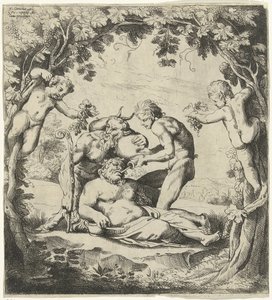 bebiendo baco de Willem van Haecht (II)