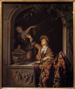 Burbujas de jabón de Willem Van Mieris