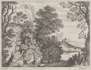 paisaje forestal Paisajes italianos (título de la serie) de Willem van Nieulandt (II)