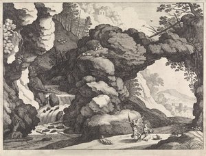 Paisaje con Agar e Ismael Paisajes italianos (título de la serie) de Willem van Nieulandt (II)