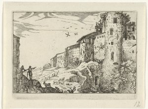 paisaje con ruinas romanas Ruinas romanas (serie 2) (título de la serie) de Willem van Nieulandt (II)