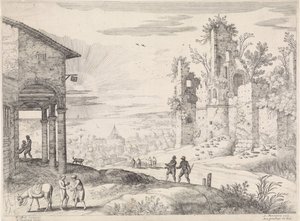 Paisaje con el Buen Samaritano en la Posada Paisajes italianos (título de la serie)