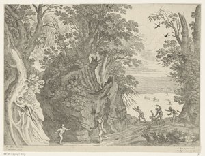 Paisaje con un robo a mano armada de Willem van Nieulandt (II)