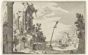 Ruinas romanas junto al mar Ruinas romanas y paisajes costeros (serie 1) (título de la serie)
