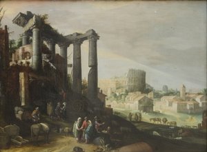 Paisaje con vista de Campo Vaccino en Roma de Willem van Nieulandt d.Y.