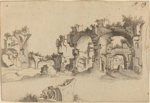 Los Baños de Caracalla, Roma de Willem van Nieuwlandt II