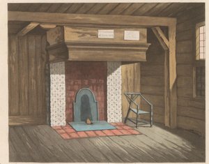 Interior de la Casa del Zar Pedro en Zaandam, 1824 La cabaña habitada por el zar peeter de groten en Zaandam en el año 1697 (...) - La maisonnette habitée par le Czar pierre le grand à Zaandam (...) (título sobre objeto) de Willem van Senus (possibly)