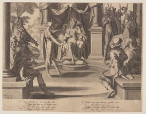 Alejandro Magno como juez, lámina 10 de Tronos de Justicia (Thronus Iustitiae) de Willem van Swanenburgh