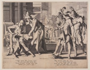 Cambises ordenando desollar, lámina 6 de Tronos de Justicia (Thronus Iustitiae)